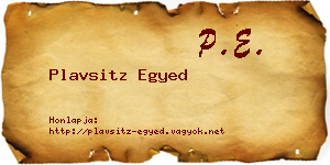 Plavsitz Egyed névjegykártya
